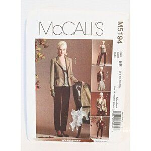 McCall's M5194 Sewing Pattern Misses Lined Jackets Top Skirt and Pant Size 14 16